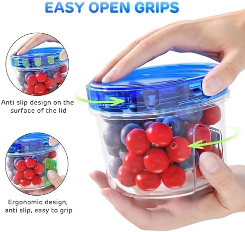 HOMETALL Freezer Storage Containers, [6 Pack-16 Oz] Airtight Plastic