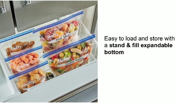 Hefty Press to Close Freezer Bags, Gallon Size, 20ct