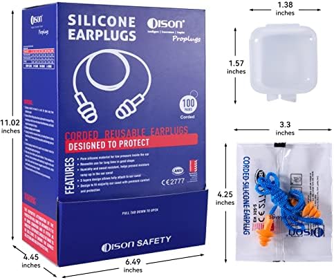 Dison 100Pairs Silicone Ear Plugs,32dB,Orange