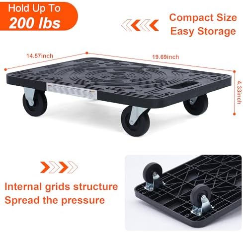 MaxWorks 80854 Furniture Movers Dolly With Wheels - 200 lb. Capacity