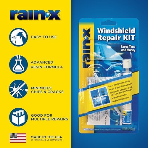 RainX Fix a Windshield Do it Yourself Windshield Repair Kit, for Chips, Cracks, Bulll's-Eyes and Stars
