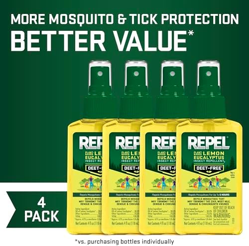 Repel Plant-Based Lemon Eucalyptus Mosquito & Insect Repellent 4 Oz, 4 Pack