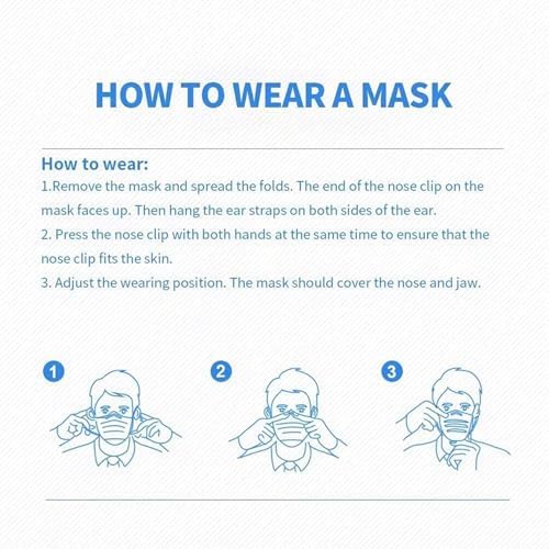 100Pcs Black Disposable Face Mask,3 Ply Masks with Soft Ear loops