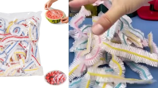 Disposable Stretch Food Covers for Bowls Reusable Fresh Keeping Bags (White X100)