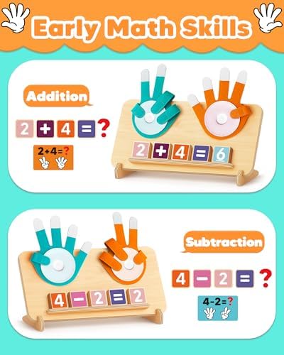 Montessori Learning Toys for 3 4 5 Year Old Gift, Number Counting Block Toy