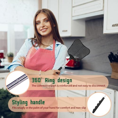 Fly Swatters 2 Pack, Durable Telescopic Stainless Steel Handle