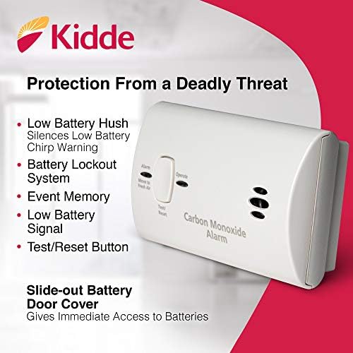 Kidde Carbon Monoxide Detector, AA Battery Powered, Portable for Travel or Home, 85 dB Alarm, LED Status Indicators, 3rd Edition