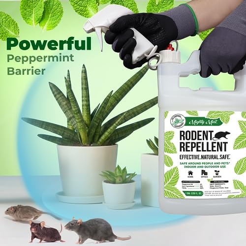 Mighty Mint Peppermint Oil Rodent Repellent Spray, 1 Gallon (128 oz)