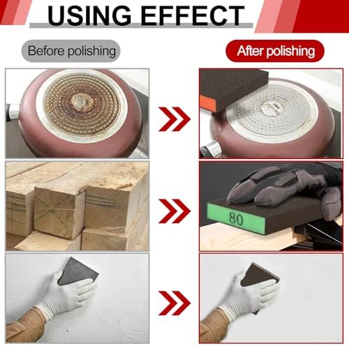 YNZDRWA 8 Pack Sanding Sponge, 60/80/120/220 Grit Sanding Blocks Assortment