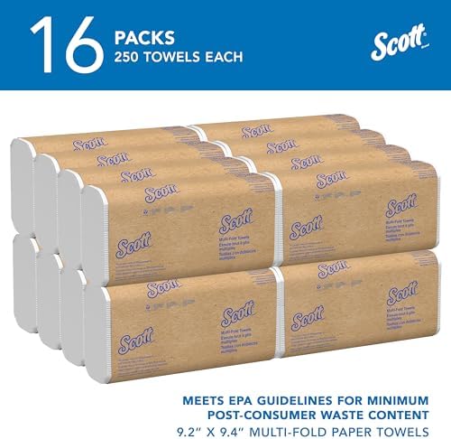 Scott Professional Multifold Paper Towels, Bulk, 16 x 250 Sheets (01804)