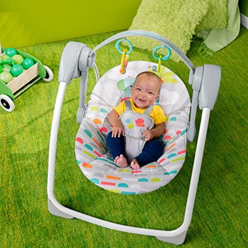 Bright Starts Portable Electric Baby Swing, Newborn to 9 Months