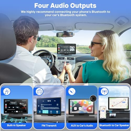 9" Wireless Apple Carplay Screen for Car with OTA Update, Backup Camera