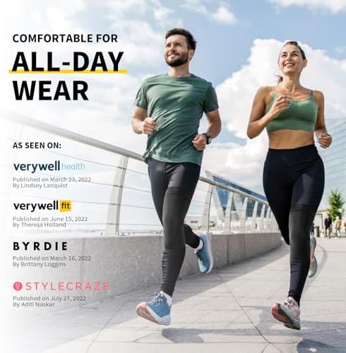 CAMBIVO 2 Pack Knee Braces for Women & Men, Knee Compression Sleeves for Knee Pain Relief, Knee Support with Non-Slip Silicone, Breathable, for Running, Workout, Weightlifting & Daily Use, Arthritis Support (Black, Medium)