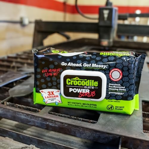 Crocodile Cloth PowerSCRUB Heavy-Duty Hand & Tool Cleaning Wipes, 80 Count