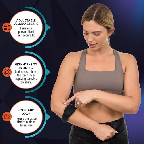 2-Pack Tennis Elbow Brace for Men & Women, Golfer's Elbow Support Strap