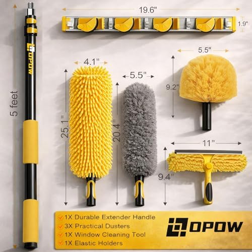 20 Foot High Ceiling Duster Kits with 5-12ft Heavy Duty Extension Pole