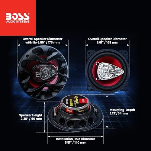 BOSS Audio Systems CH6530 6.5 Inch Car Speakers, 300 Watts Per Pair, 3 Way