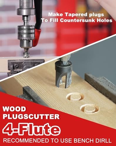 EZARC Countersink Drill Bit Set, 15PCS Tapered Bits with Plug Cutters