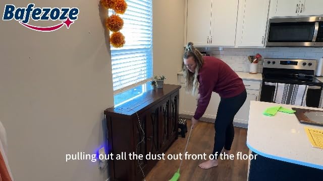 Retractable Gap Dust Cleaner Under Appliance Cleaning Tool, Bafezoze Flat Duster for Under Refrigerator Fridge Stove Couch Bed, Skinny Thin Duster for Tight Spaces