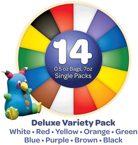 Crayola Model Magic Deluxe Variety Pack (14ct), Kids Air Dry Clay, 7oz, Bulk Modeling Clay Alternative, Gift for Kids, Ages 4+