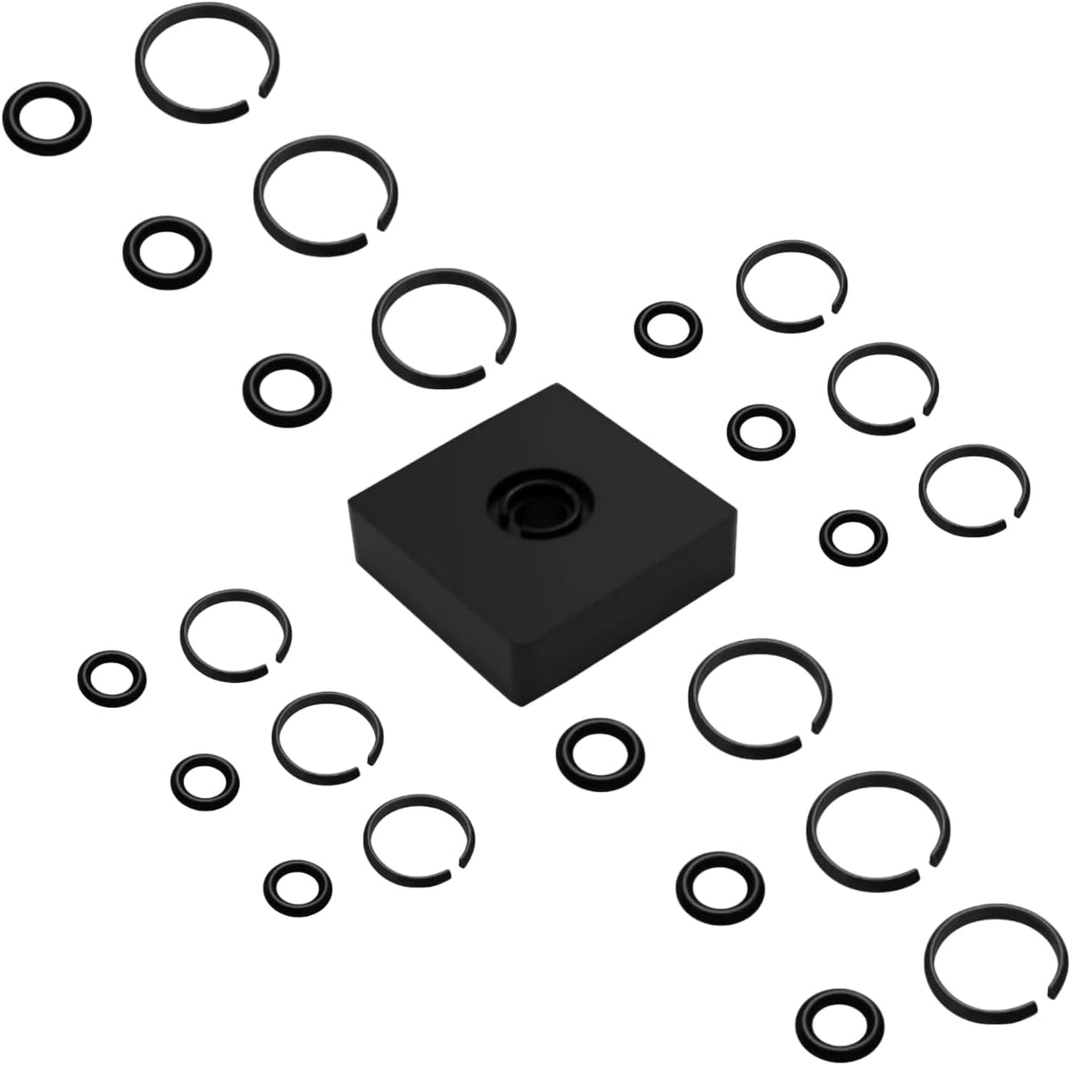 (6+6 Sets) 1/2”& 3/8" Impact Retaining Ring Clip Friction Ring with O-Ring