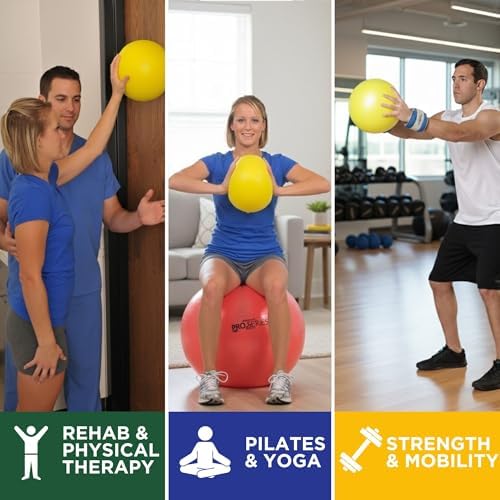 THERABAND Mini Ball, 9-Inch Pilates & Yoga Ball, Physical Therapy, Yellow