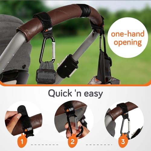 Baby Uma Stroller Hooks for Bags (2 Pack) - Non-Slip, One-Hand Use, 11 lb
