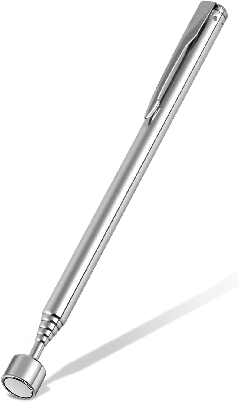 1 Piece 3.5LBs Telescoping Magnetic Pickup Tool, with Pen Clip Design, Magnet Stick Rod Extendable 5.1" to 25.4" for Men, Birthday, Father's Day, Christmas Gift