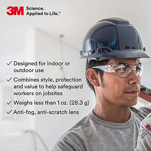 3M Safety Glasses, Virtua, Clear Lens, Clear Frame, ANSI Z87