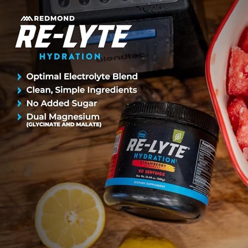REDMOND Re-Lyte Sugar Free Electrolyte Powder Mix (Strawberry Lemonade)