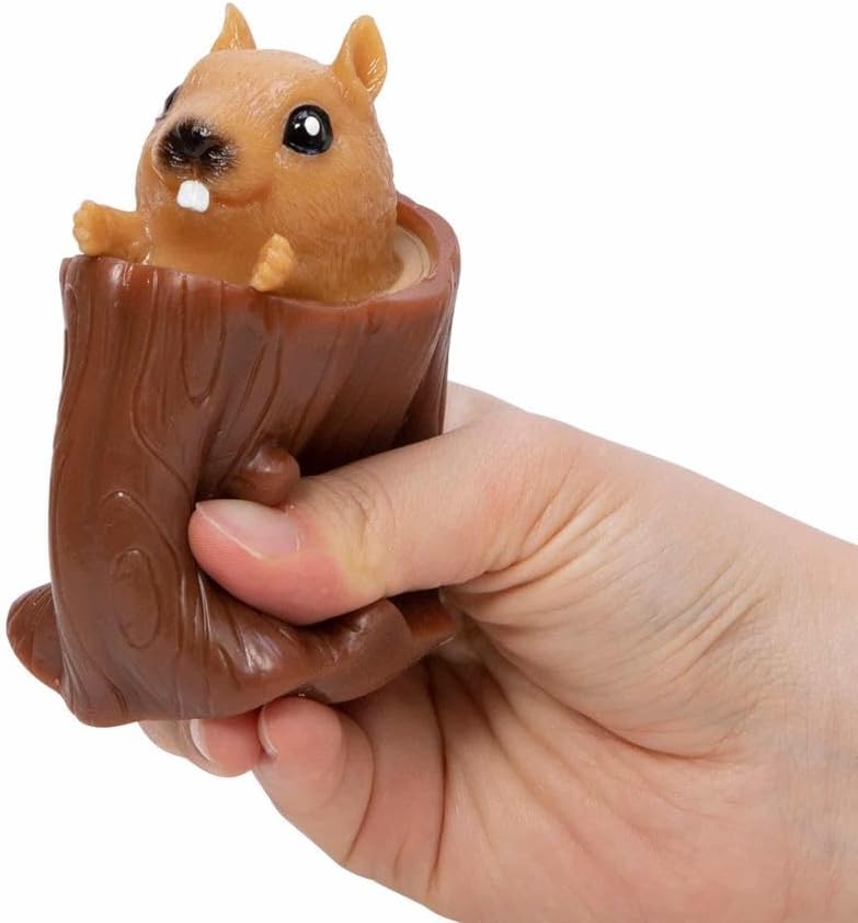 Schylling Nutty Squirrel Popper Toy - Squish Toy - Age 3+ (Pack of 1)