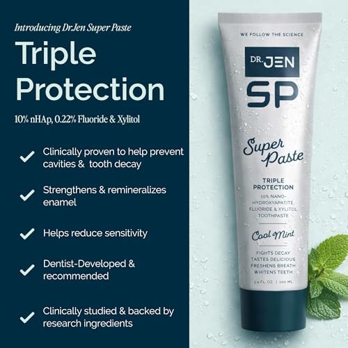 Dr. Jen Super Paste Toothpaste, 10% Nano Hydroxyapatite, Dentist Designed
