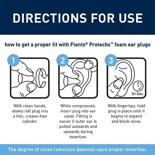 Flents Protechs Quiet Time Foam Ear Plugs, NRR 33, 10 Pair, Purple