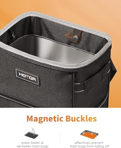 HOTOR Car Trash Can, Leakproof Car Organizer, 2-Gallon, Black