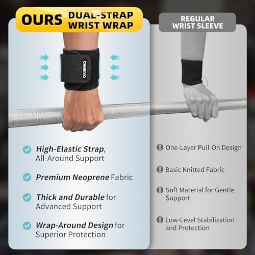 CAMBIVO 2 Pack Wrist Brace for Carpal Tunnel with wraps, Black