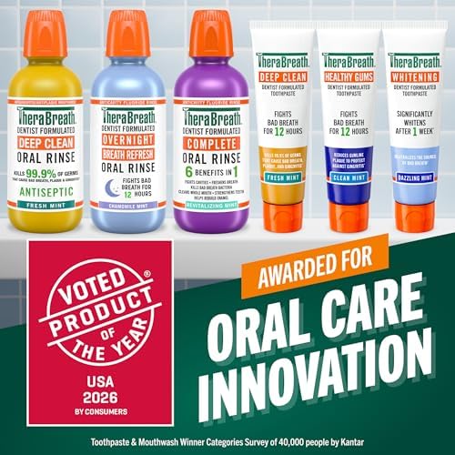 TheraBreath Overnight Mouthwash, Chamomile Mint Flavor, 16 fl oz, 2-Pack