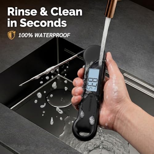 0.5 Sec Instant Read Grill Meat Thermometer Digital Food Cooking BBQ, Black