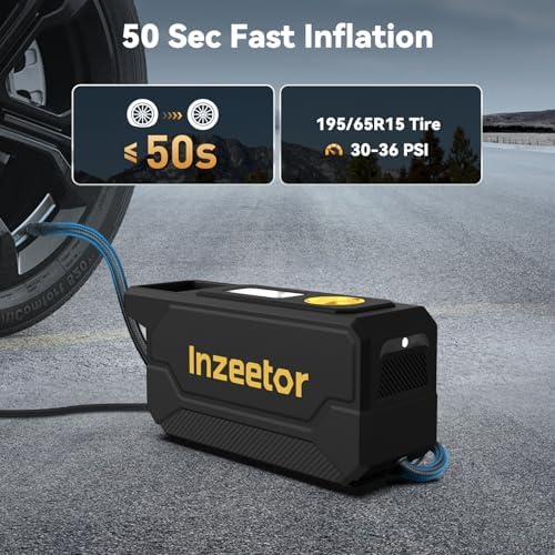 150 PSI Tire Inflator Portable Air Compressor with Digital Pressure, Black