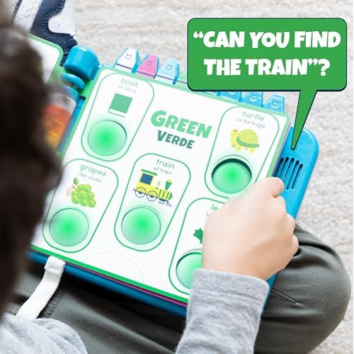 Chuckle & Roar Pop It Book, Colors, English & Spanish, Quiet Mode, 1–4+