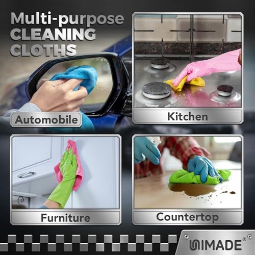 UNIMADE Microfiber Cleaning Cloth, 24 Pack Reusable Microfiber Towels