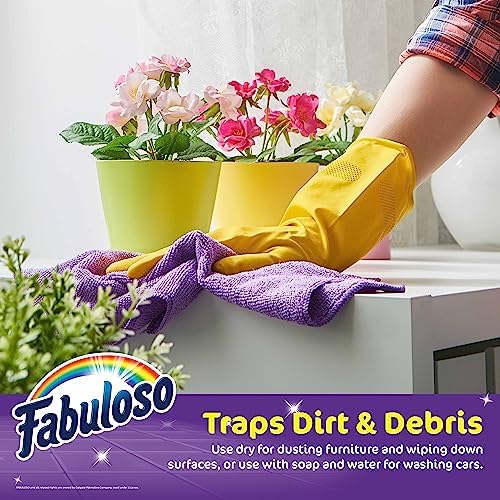 Fabuloso Microfiber Cleaning Cloths for Home & Car, 13x13, Purple, 8 Count