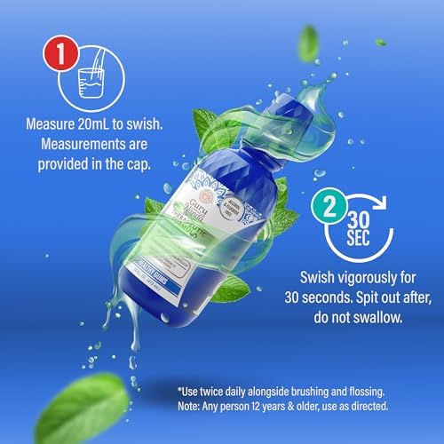 GuruNanda Healthy Gums Mouthwash, Antigingivitis, Antiplaque, Mint, 16 oz