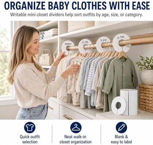 Sukh 30 Baby Closet Dividers Durable - Home Closet Organizer & Storage