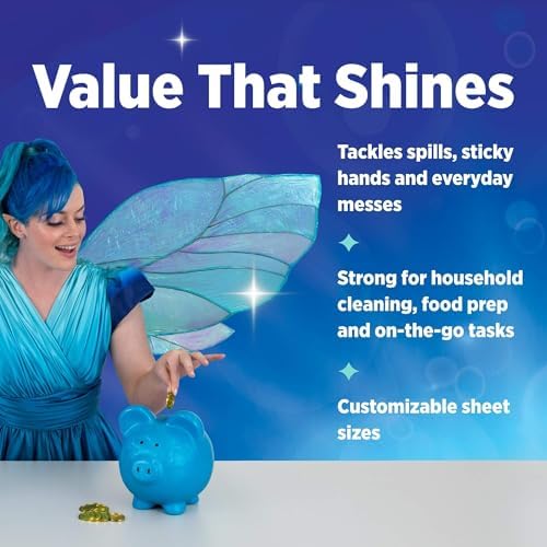 Sparkle Pick-A-Size Paper Towels, Spirited Prints, 2 Double Rolls, Strong 2 Ply Towels for Kitchen Cleanup and Everyday Messes