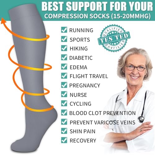 3 Pack Medical Compression Sock-Compression Sock For Women and Men Circulation -Best for Running,Nursing,Athletic Sports