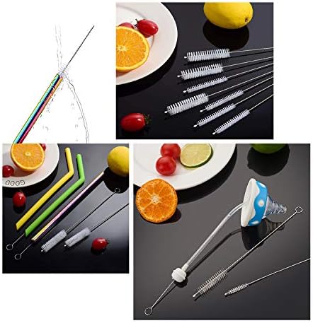 Long Straw Brush, Nylon Pipe Tube Cleaner 8-ihch 10 Different Diameters Set of 10
