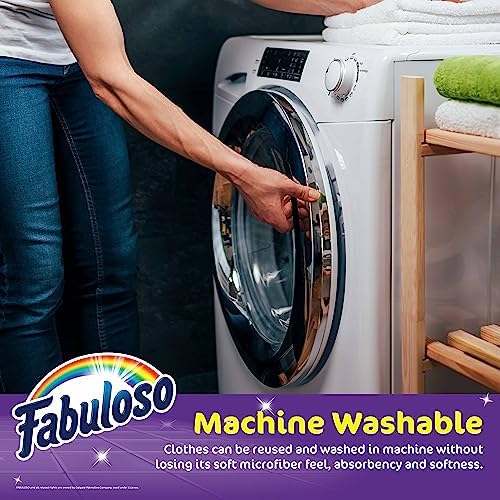 Fabuloso Microfiber Cleaning Cloths for Home & Car, 13x13, Purple, 8 Count