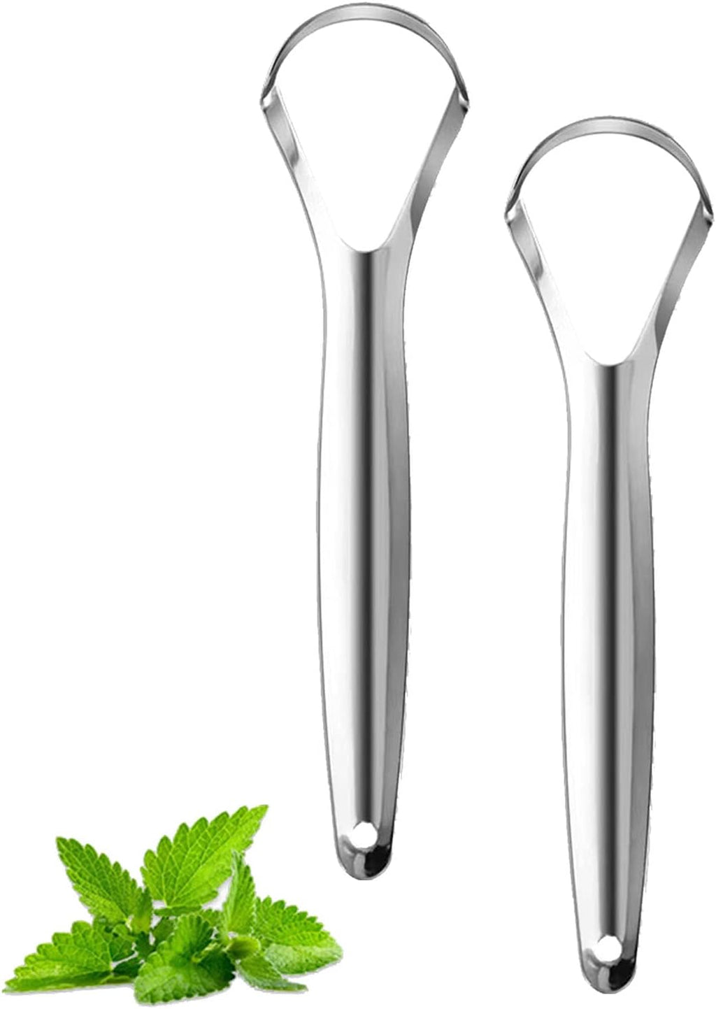 2 Pack Tongue Scraper for Adults, Stainless Steel Tongue Cleaners