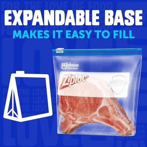Ziploc Quart Freezer Slider Bags, Food Storage, 34 Count