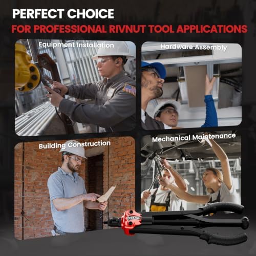 Rivet Nut Tool Kit, 16" Rivnut Tool with 12 Mandrels & 230pcs Rivet Nuts